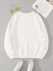 Colorful Letter Print Pullover Sweatshirt for Women