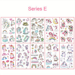 10 Sheets Tattoo Sticker Pupils Reward Stickers Unicorn Waterproo...