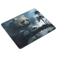 Fat Fish Pattern 20x24cm Mouse Pad for Games Home Office, Rubber Sewn Edge
