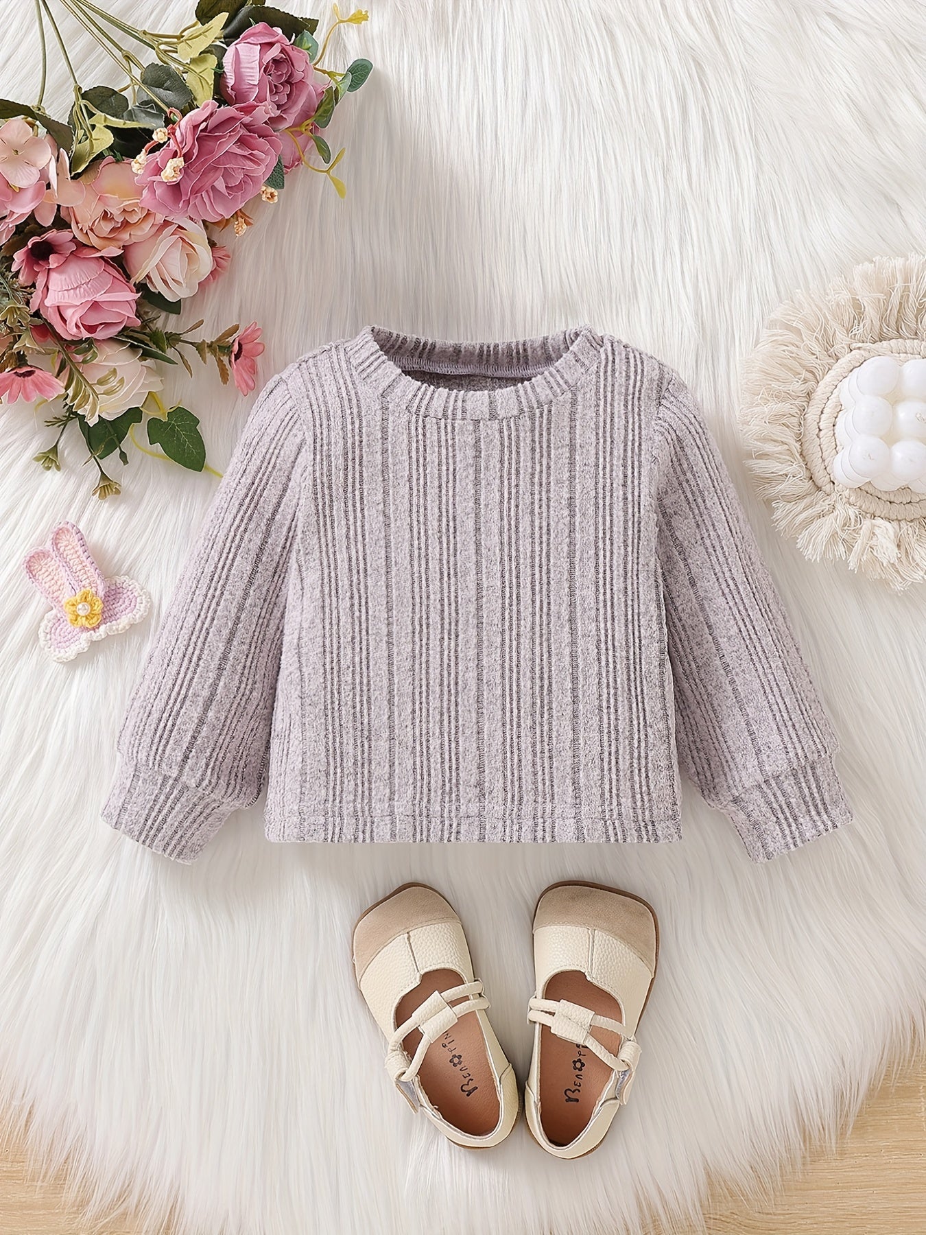 Baby Girls Casual Knit Bottoming Shirt Kids Pullover