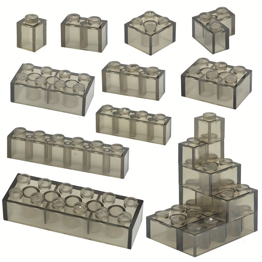 MOC Transparent Building Blocks Clear 1x1 1x2 2x2 2x4 Concave Parts