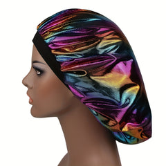 Laser Y2K Elastic Bonnet Lightweight Bright Gradient Hair Bonnet