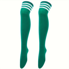 Striped Thigh High Socks Sports Over The Knee Socks Women's Stockings