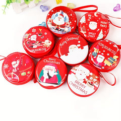 Mini Round Zipper Coin Bags Christmas Coin Ornaments Xmas Gift