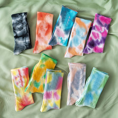 Colorful Tie Dye Streetwear Tube Socks