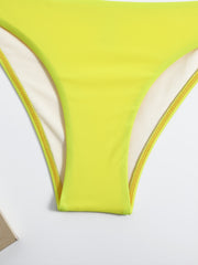 Halter Neck Bikini Set V Neck Ruched High Cut 2 Piece Bathing Suit
