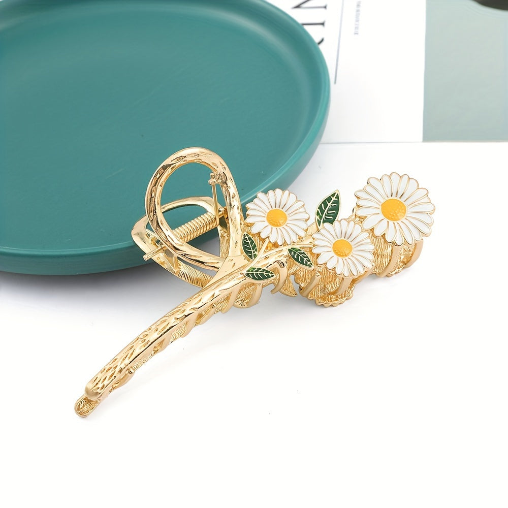 Large Daisy Hair Claw Clip Non-Slip Zinc Alloy Hair Accessory