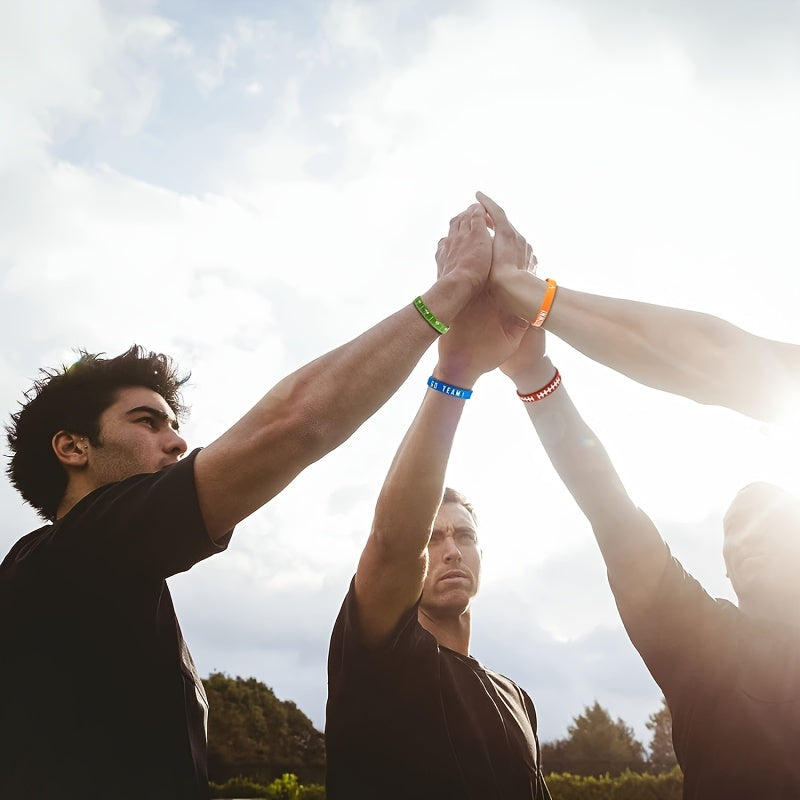 5 Pcs Rugby Silicone Bracelet: Inspirational Sports Wristband