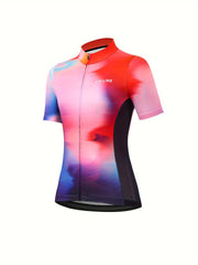 Block Zip up Cycling Jersey Short Sleeve Women's Activewear