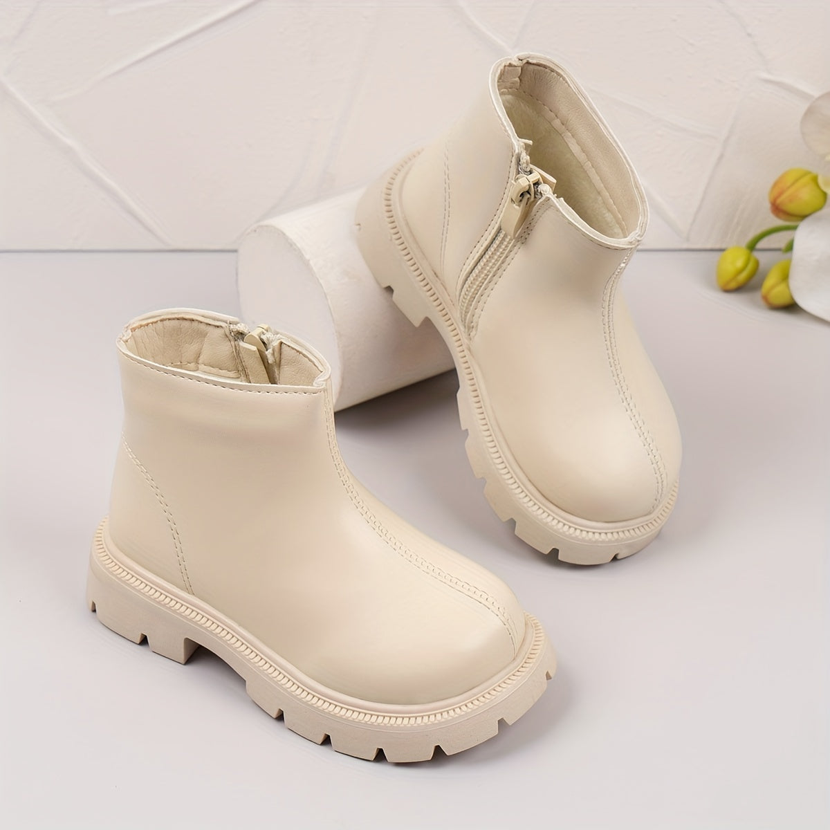 Girls Casual Ankle Boots Non Slip Zipper Comfortable Indoor Outdoor Travel