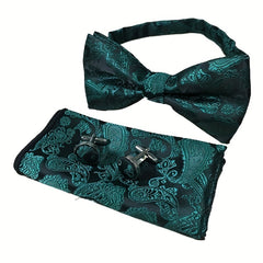 Red Paisley Bow Tie & Pocket Square Set for Men