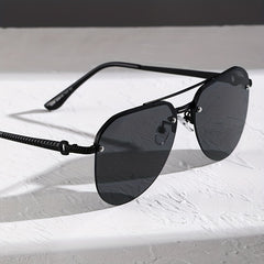 Rivet Aviator Sunglasses Metal Frame UV400