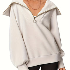 Casual Quarter Zip Pullover Sweatshirt for Women