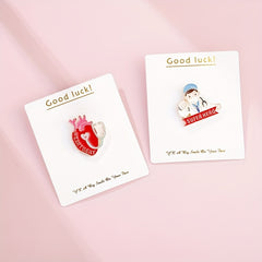 4pcs Creative Medical Care Heart Dripping Brooch