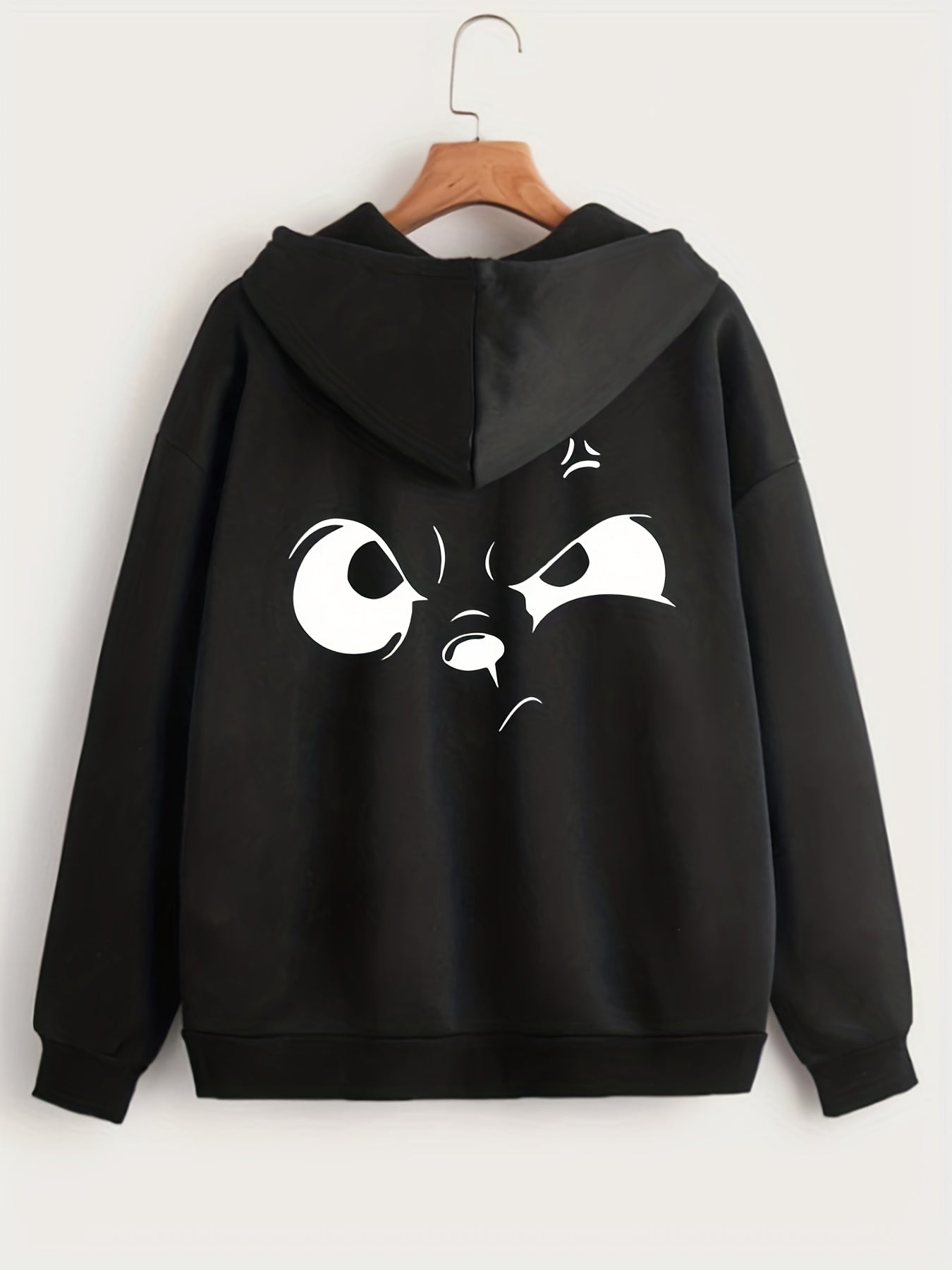 Graphic Print Zip Up Hoodie Long Sleeve Drawstring Hoodies