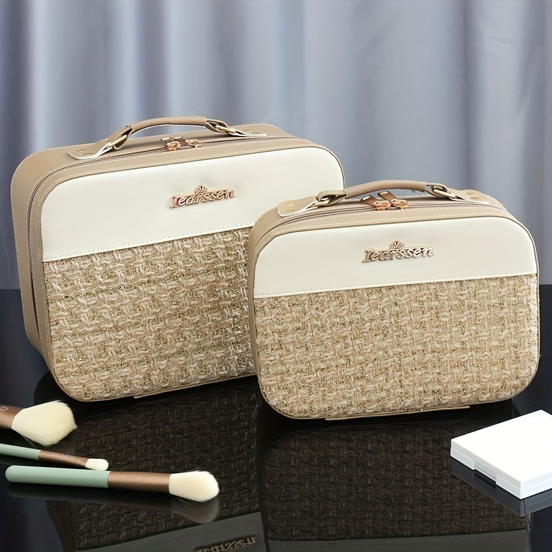 Portable Makeup Organizer With Mirror & Brush Holder