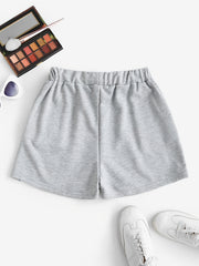 Flame Print Drawstring Shorts Elastic Waist Casual Summer Clothing