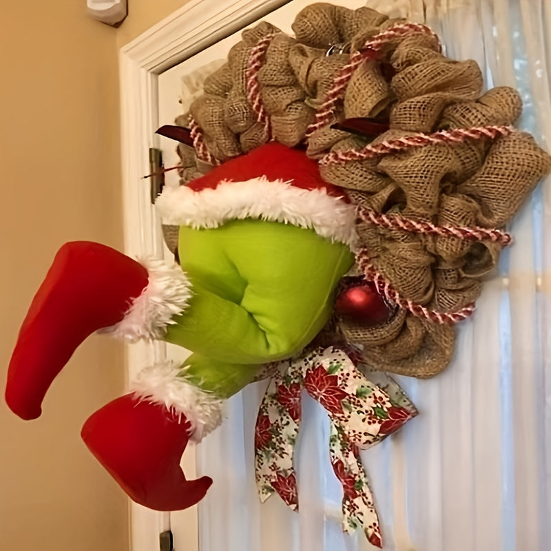 Christmas Elf Leg Wreath Holiday Decoration