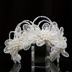 Bridal Forest Style Lace Crown Headpiece Hairband Wedding Veil Accessory