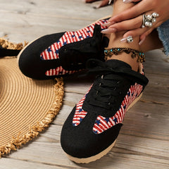 Women's Star & Striped Sneakers Casual Lace Up Shoes Lightweight