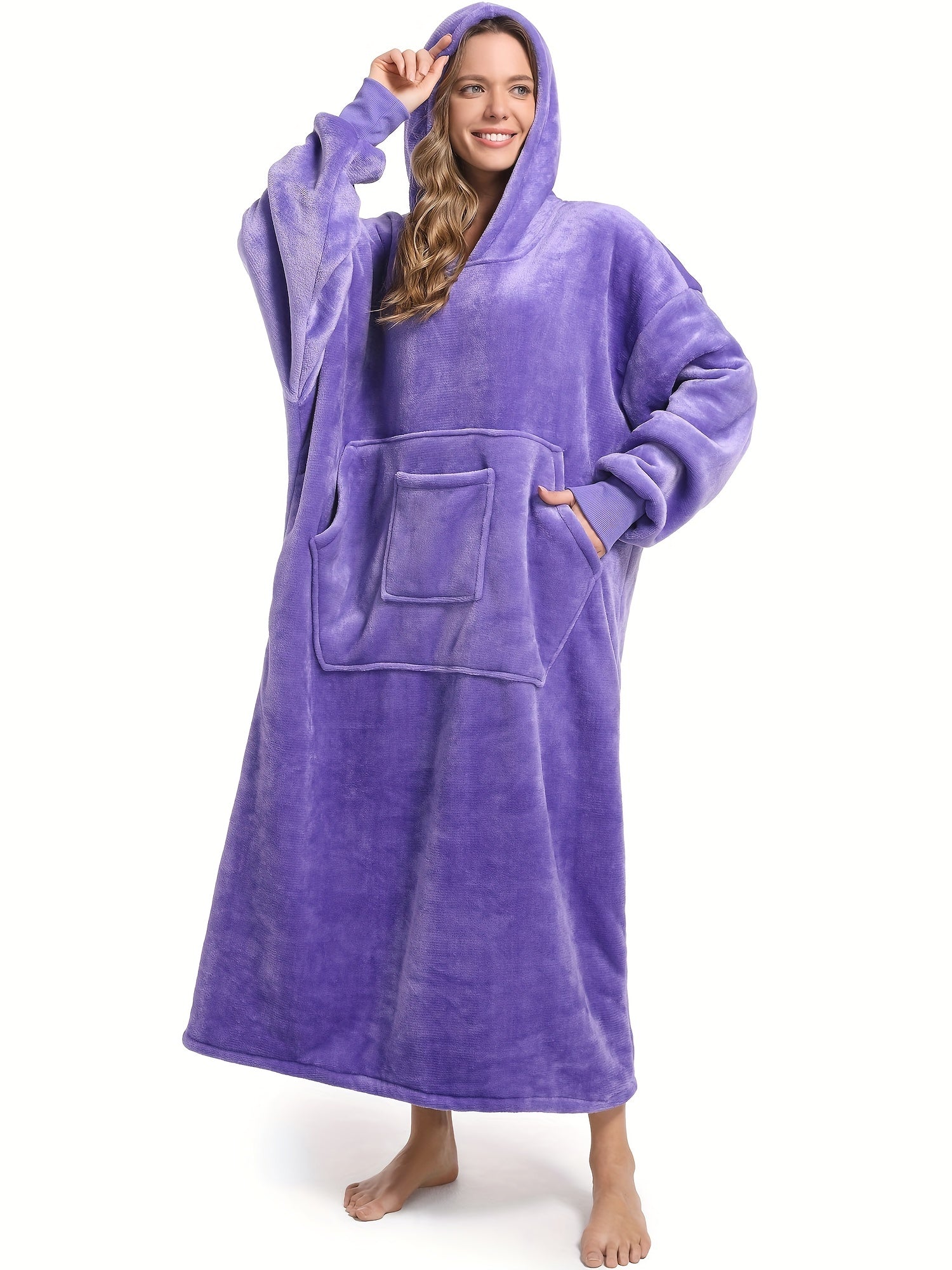 Flannel Wearable Blanket Hoodie for Women