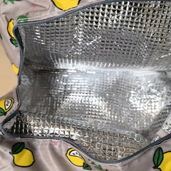 Flamingo Print Insulated Lunch Box Bag Portable Canvas Handbags