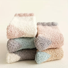 5 Pairs Women's Winter Coral Velvet Mid-calf Socks