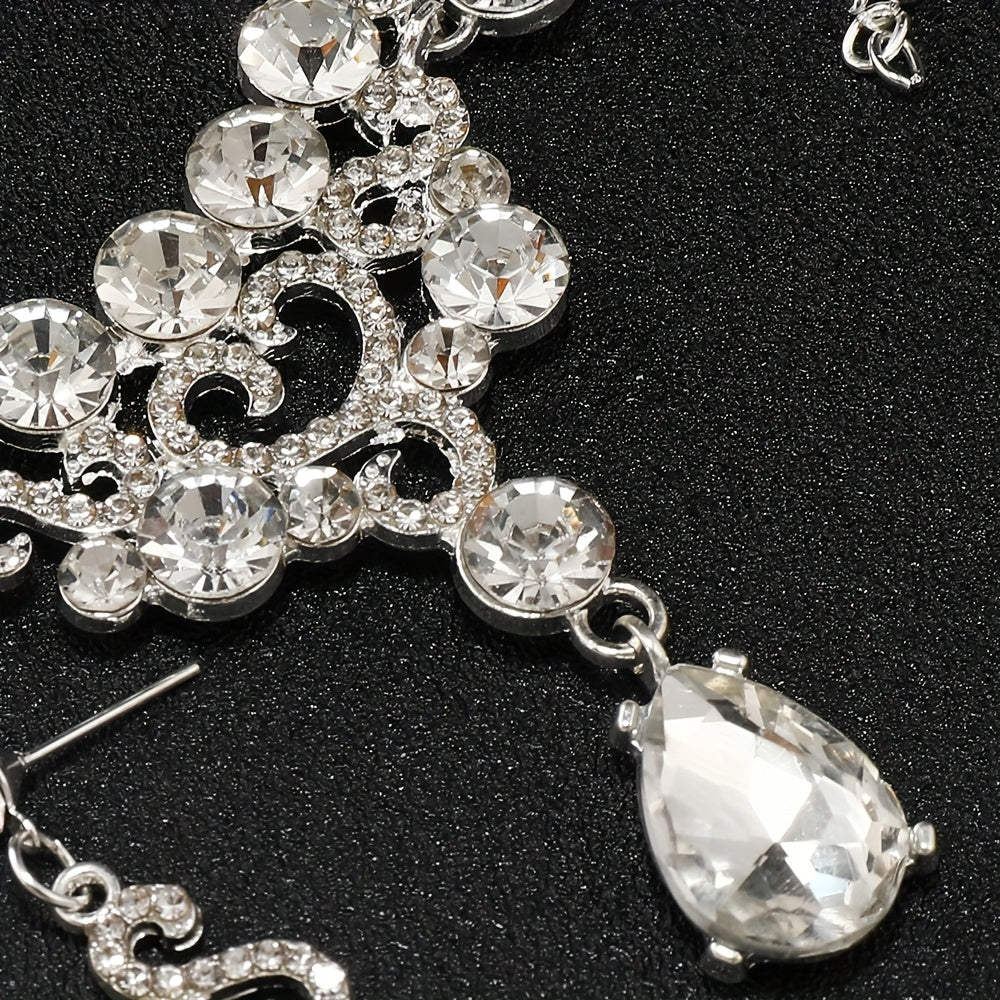 Rhinestone Headband Earrings Set Bridal Hair Accessories