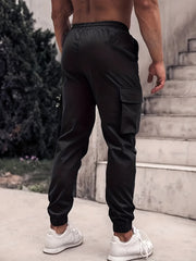 King & Crown Men's Cargo Pants Drawstring Loose Casual Outdoor Work Pants