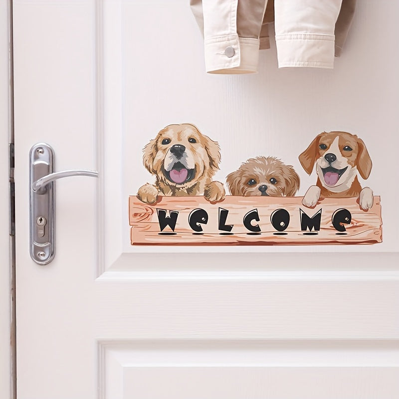 Dog Welcome Wood Sign for Front Door Outdoor Decor Home Porch Dogs Welcome