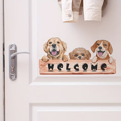 Dog Welcome Wood Sign for Front Door Outdoor Decor Home Porch Dogs Welcome