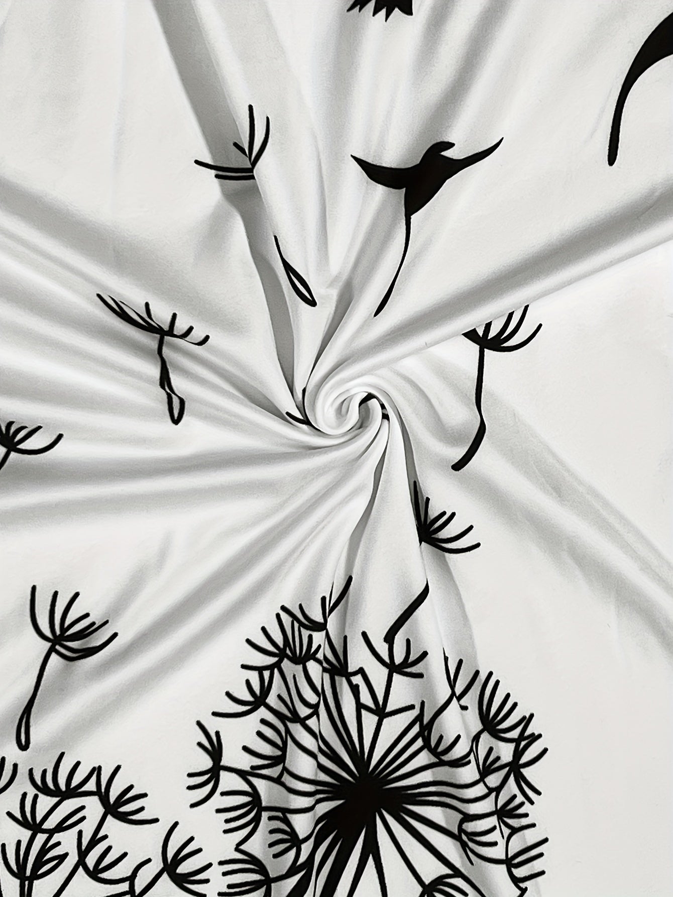 Dandelion & Bird Print Top & Stripe Skirt Set