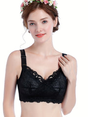 Floral Lace Full Coverage Bras Comfy & Breathable Intimates Bra