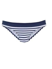 Striped Contrast Trim Wide Straps Low Waist Bikini Set