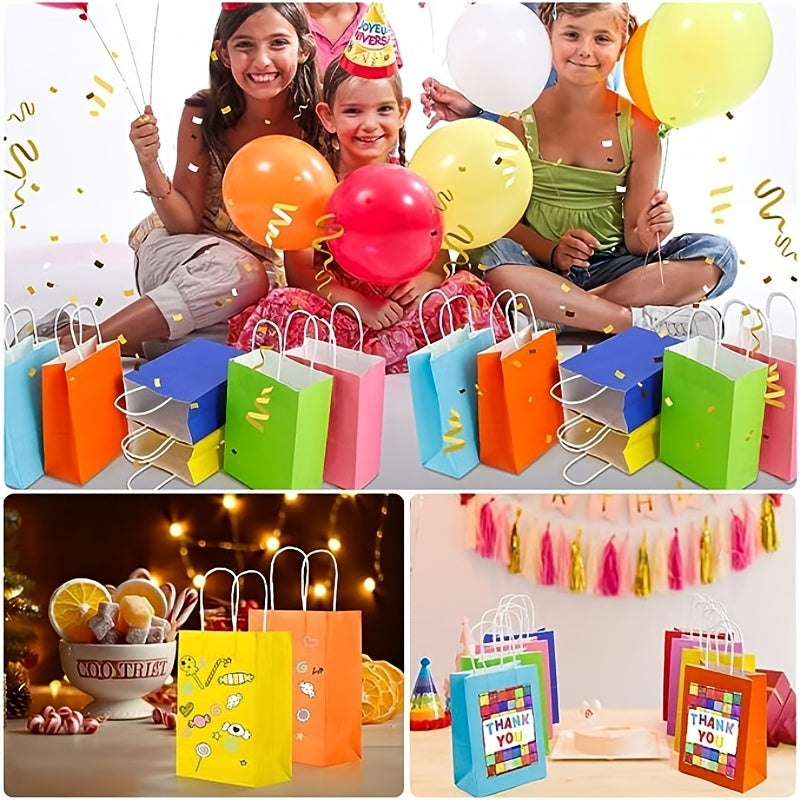16pcs Colorful Gift Tote Bags for Various Occasions