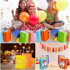 16pcs Colorful Gift Tote Bags for Various Occasions