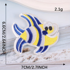2pcs Fish Applique Patch DIY Iron On Clothing Coat Hat Bag Accessory