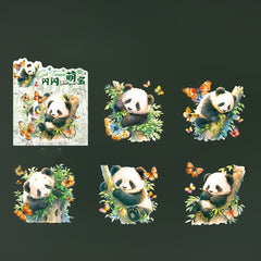 10 Sheets Sparkling Panda Sticker Pack Baby Series Light Journal Decoration