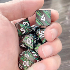 Striped Green Dice Metal Dice Gift For Halloween And Christmas