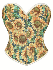 Floral Print Corset Tummy Control Push Up Body Shaper