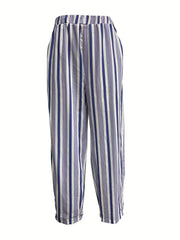 Striped Gym Fitness Pants Women's Athleisure