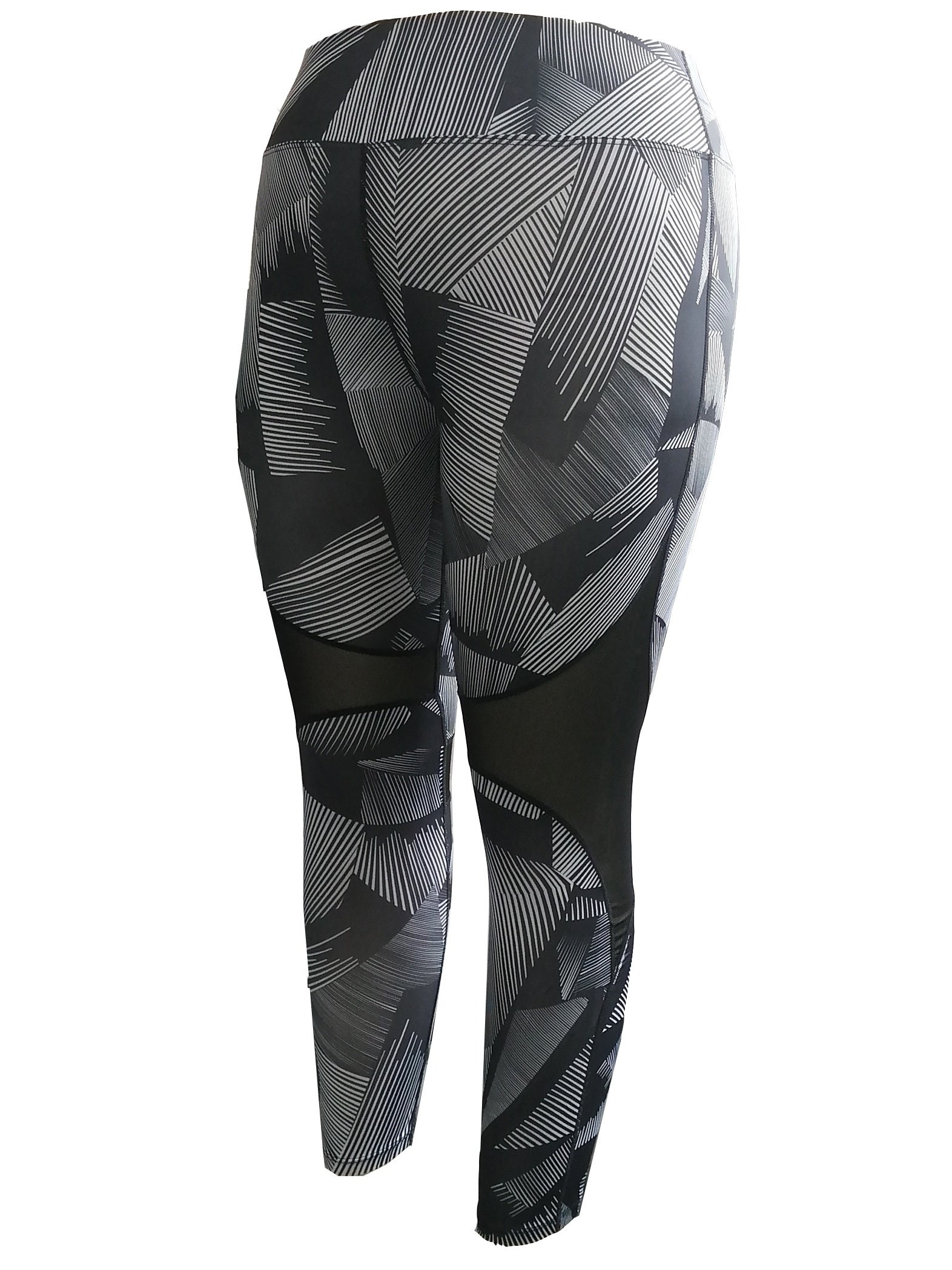Sports Leggings Women's Plus Print Mesh Leggings