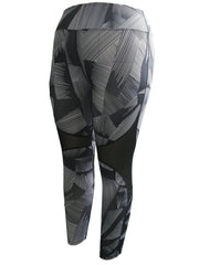 Sports Leggings Women's Plus Print Mesh Leggings