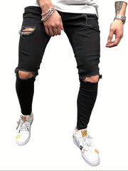 Men's Slim Fit Ripped Distressed Stretch Jeans