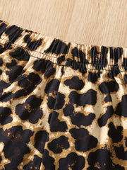 Girls Animal Print Bell Bottom Pants Elastic Waist Comfy Flared Pants