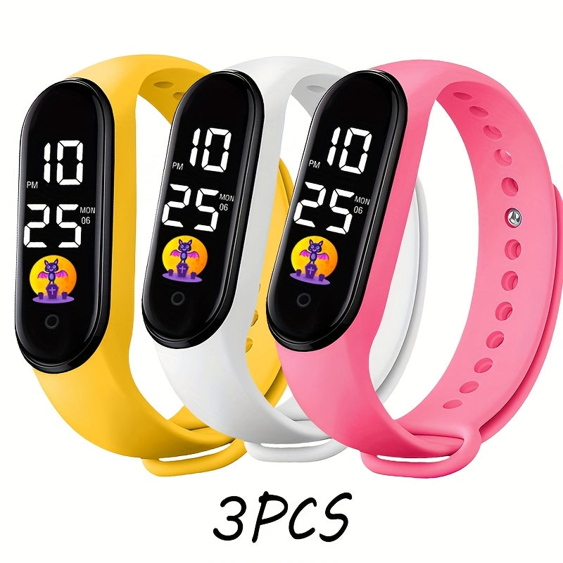 3pc Set LED Digital Student Watch