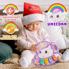 Baby Unicorn Music Box Toy with Piano Keyboard Educational Musical Toy
