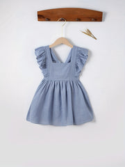 Toddler Baby Girls Ruffle Square Suspender Dress