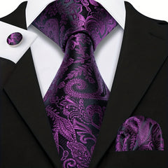Men's Jacquard Tie & Accessories Set for Party Wedding