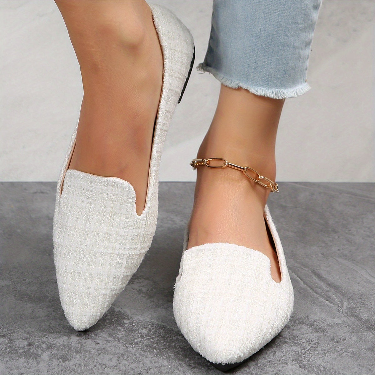 Women's Pointed Toe Ballet Flats Soft Sole Slip On Shoes